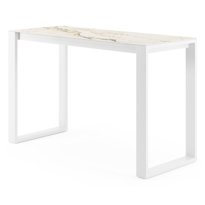 Verato bartafel rechthoekig in wit aluminium en volkeramiek colorado dunes - L 170 x B 70 x H 106 cm