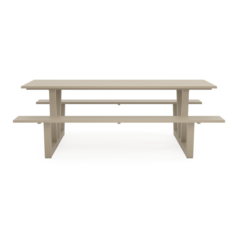 Felino picknicktafel rechthoekig in beige aluminium - L 220 x B 176 x H 76 cm