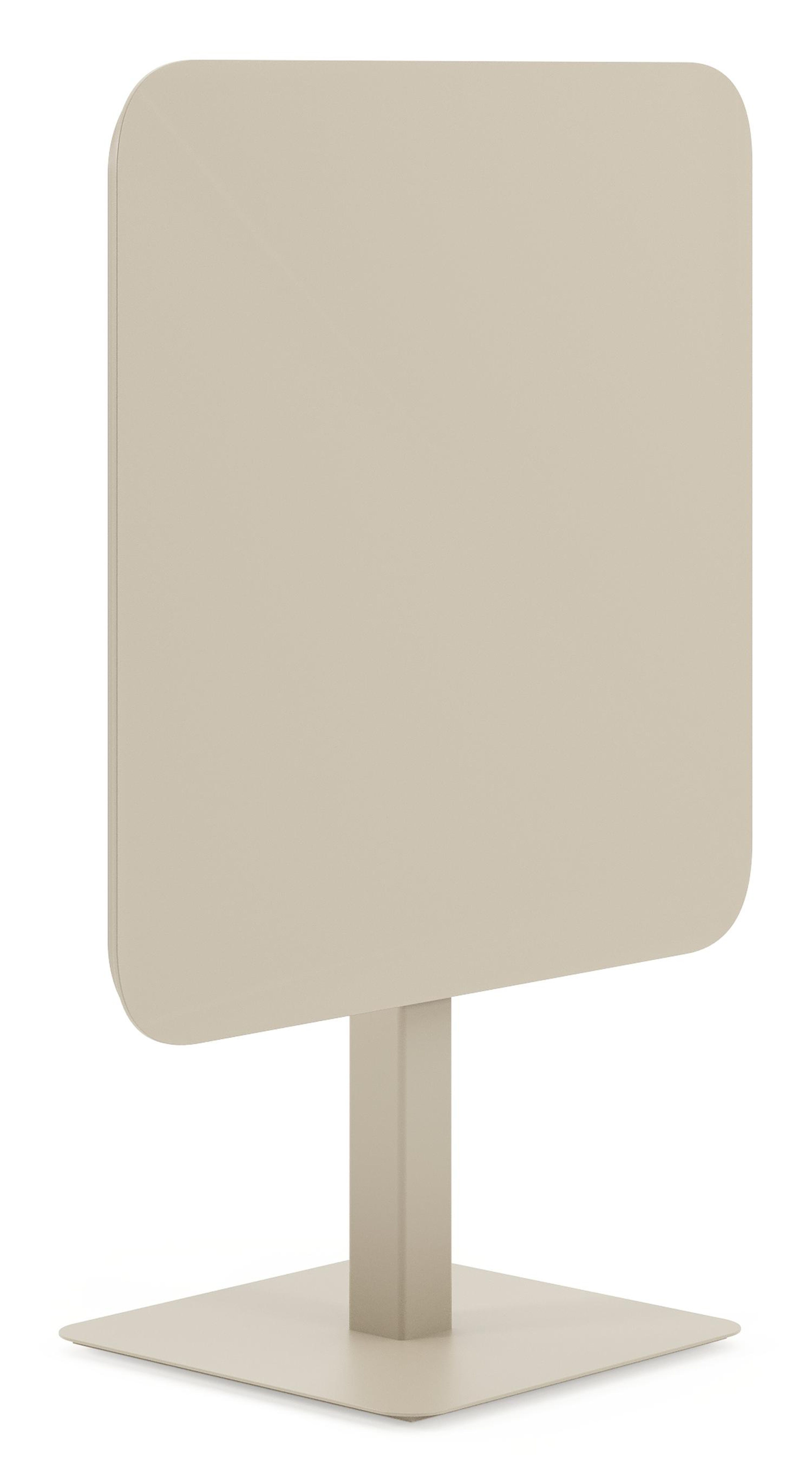 Table de jardin Fano inclinable carré arrondi en aluminium beige - Lg. 80 x Lrg. 80 x Haut. 73 cm