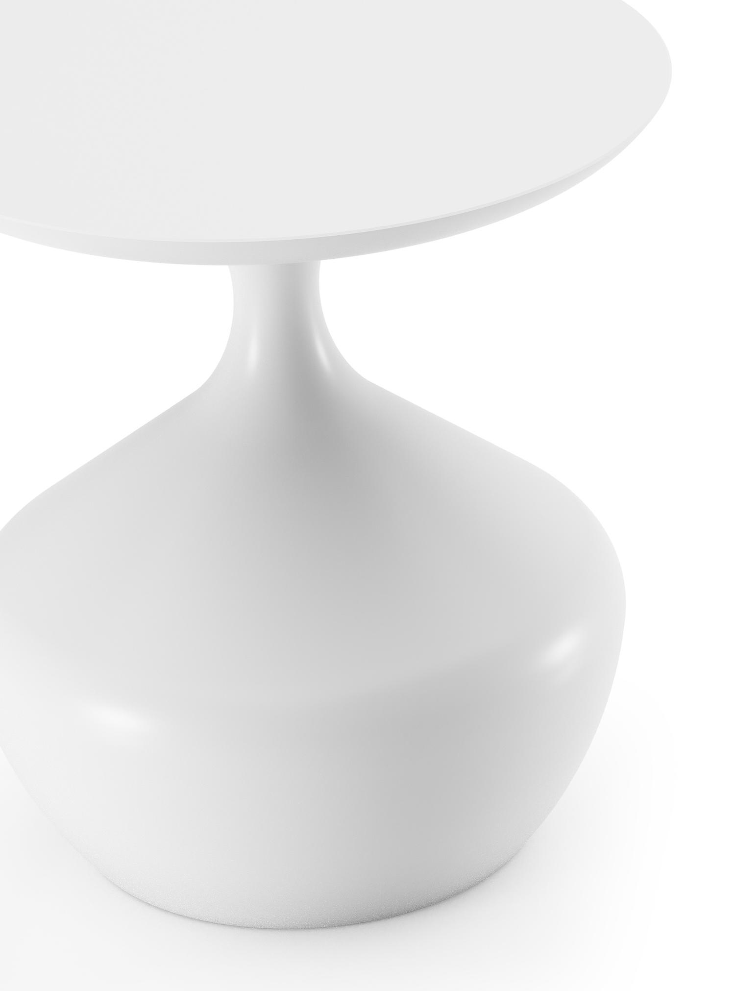Table d'appoint Bomero en aluminium blanc - Dia. 48 x Haut. 51 cm