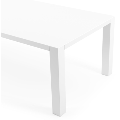 Nano tuintafel in wit aluminium en volkeramiek arctic white - L 280 x B 110 x H 75 cm
