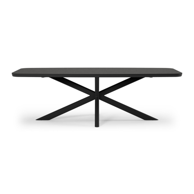 Pamplona ensemble de jardin forme de bateau en aluminium noir en sintered stone notte minerale avec 6 chaises de jardin Cosa