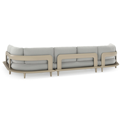 Bomero loungehoek in beige aluminium met savane nimbus all weather sunbrella® luxe kussen