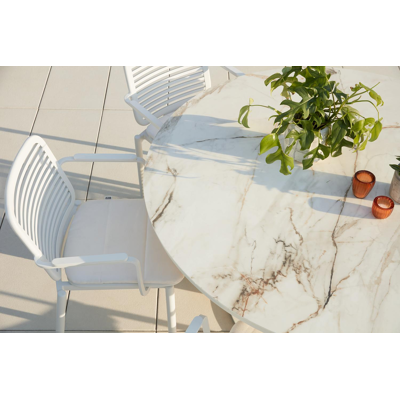 Fano stapelbare tuinstoel in wit aluminium