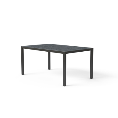 Taranto tuintafel in zwart aluminium met tafelblad in volkeramiek - L 160 x B 100 cm