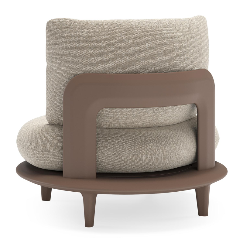 Bomero loungestoel in taupe aluminium met marbella ecru all weather cosytica kussen