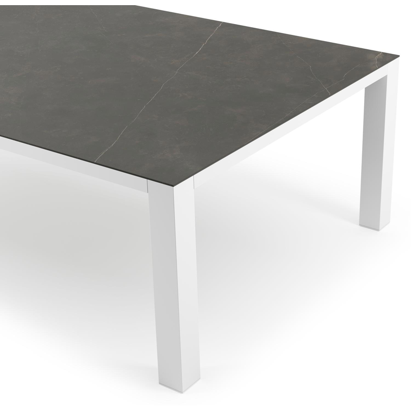 Nano XL tuintafel rechthoekig in wit aluminium en volkeramiek Calatorao - L 240 x B 148 x H 75 cm
