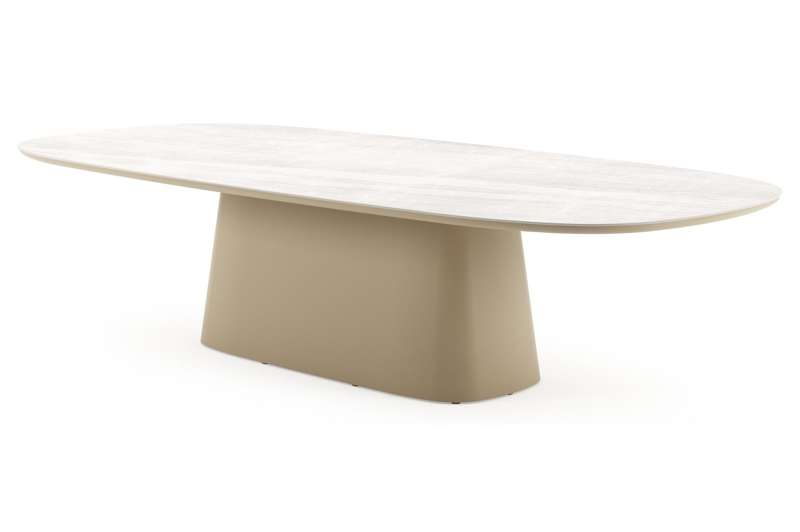 Amico tuintafel bombo xl in beige aluminium en volkeramiek Taj Mahal - L 320 x B 148 x H 73.5 cm