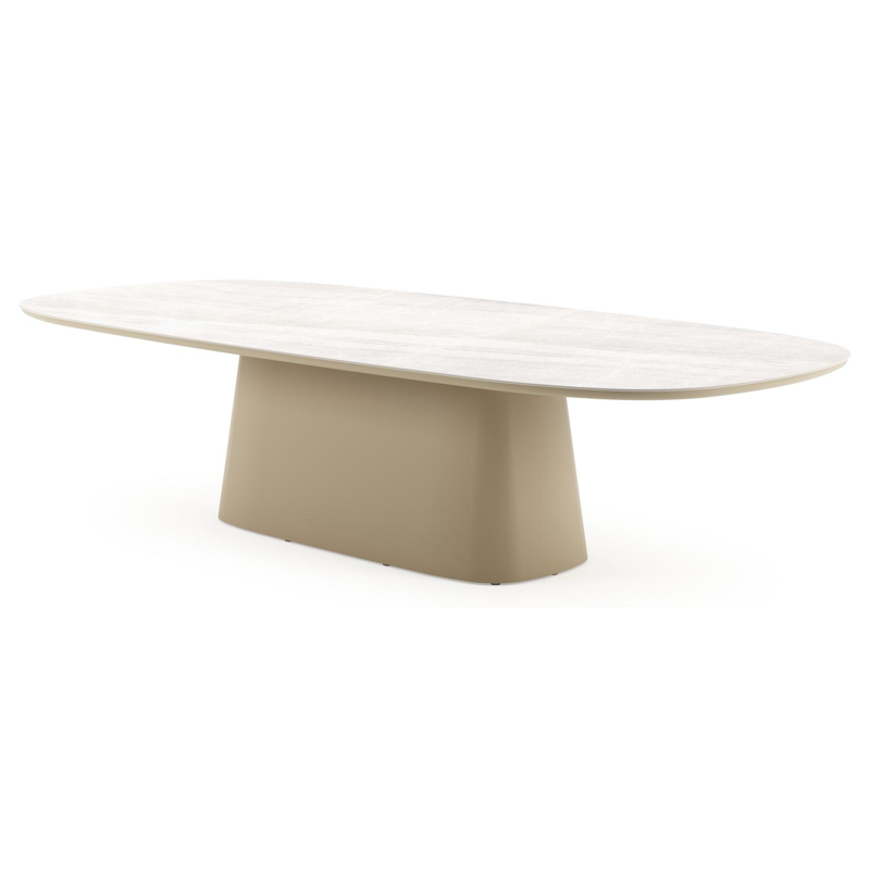 Amico tuintafel bombo xl in beige aluminium en volkeramiek Taj Mahal - L 320 x B 148 x H 73.5 cm