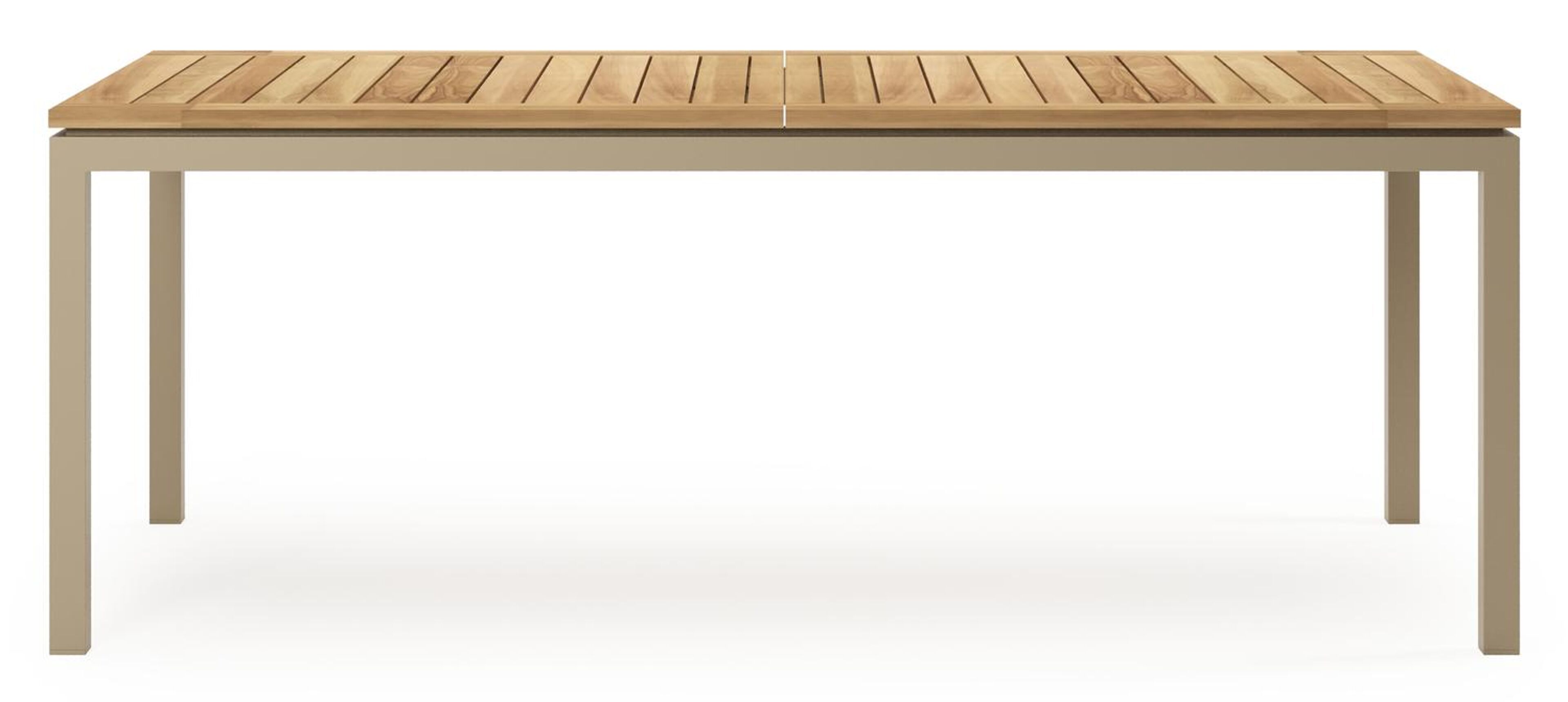 Ensemble de jardin Amalfi extensible rectangulaire en aluminium beige et teck avec 8 chaises de jardin Amalfi