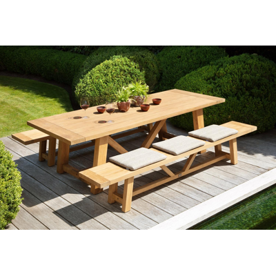 Beauville bank gerecycleerd in teak voor 6 tot 8 personen - B 330 x D 40 x H 45 cm