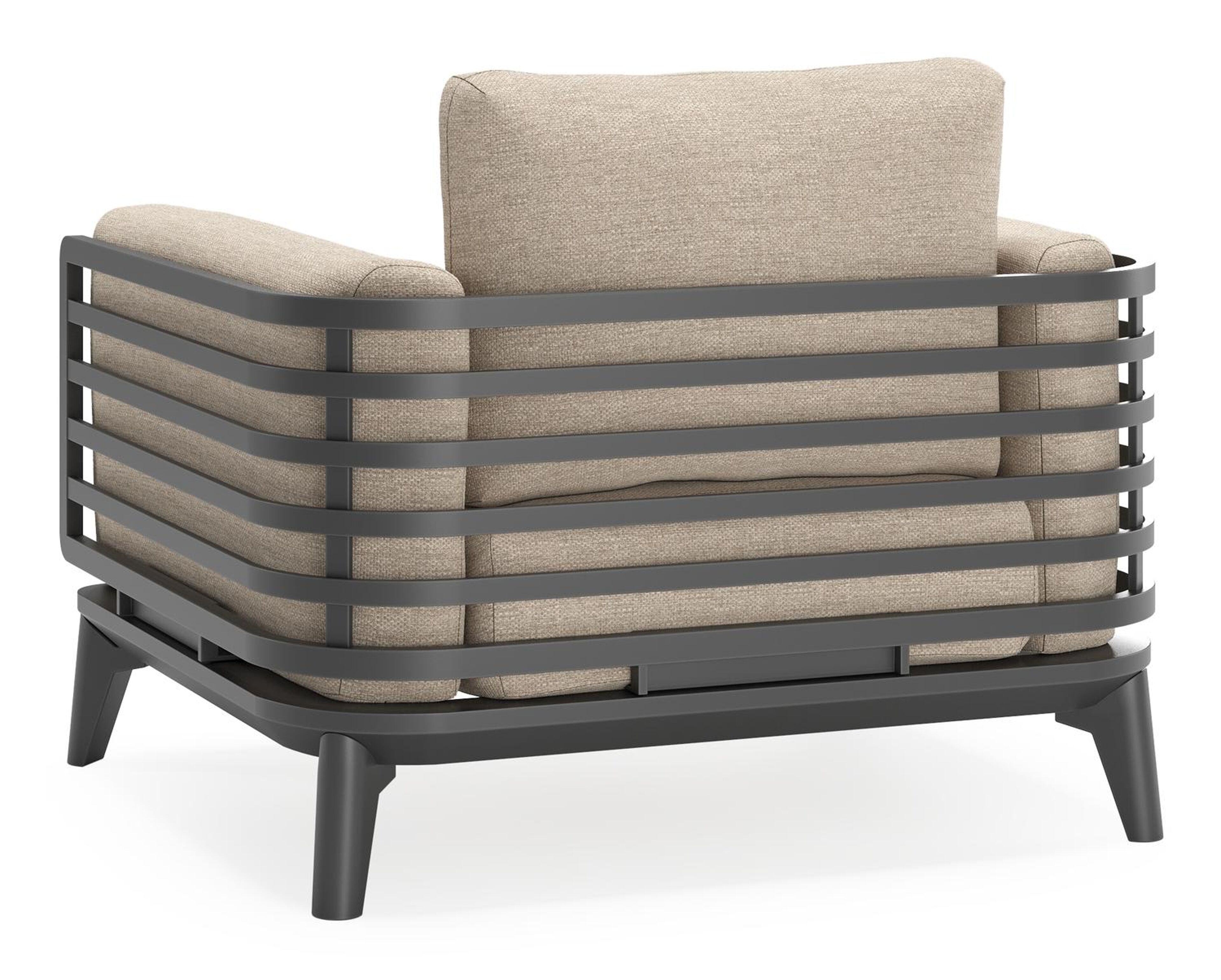 Mosa loungestoel in zwart aluminium met rustic weather+ softtouch kussens