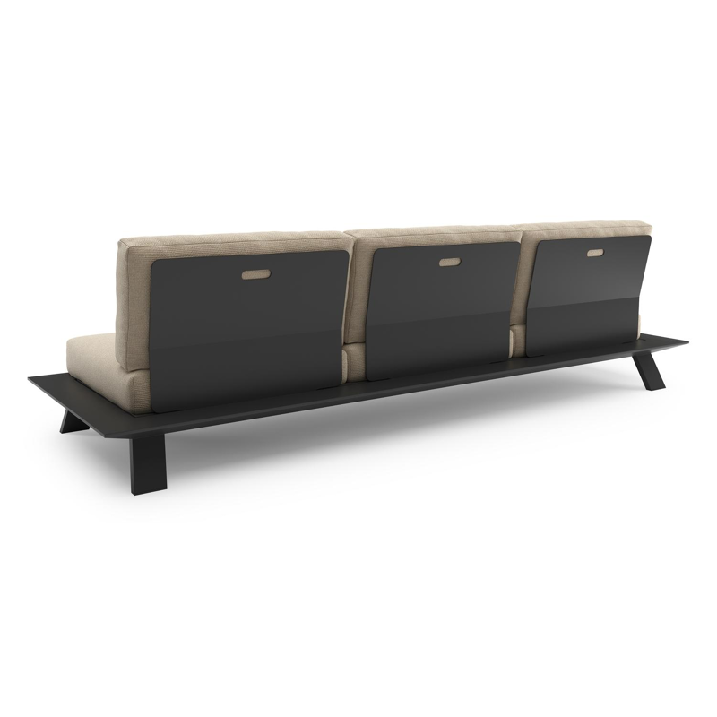 Cesano loungeset in zwart aluminium met althea chalk all weather Cosytica kussen