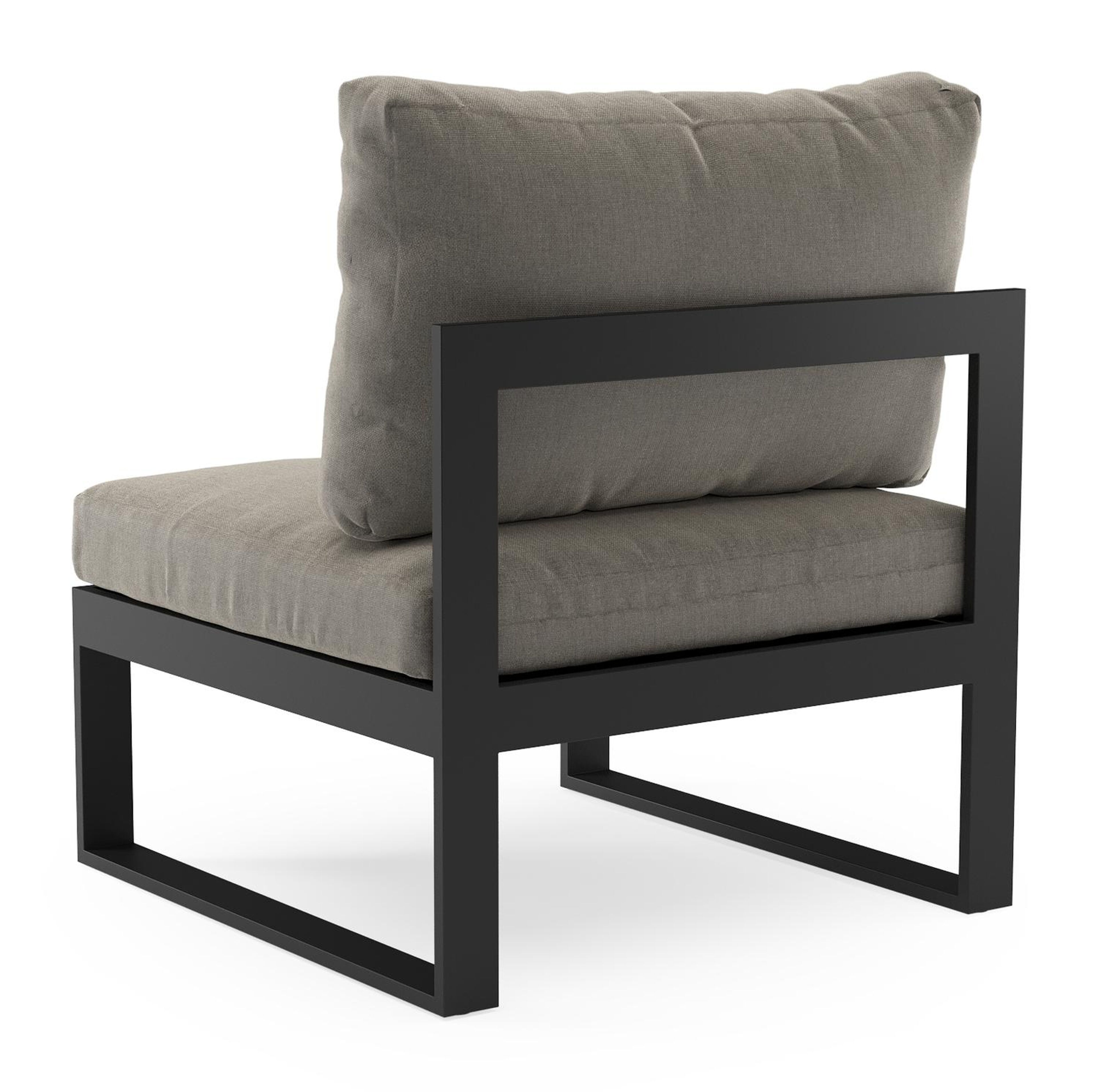 Set van 2 Caldela loungestoelen in zwart aluminium met grijs weather+ softtouch kussens