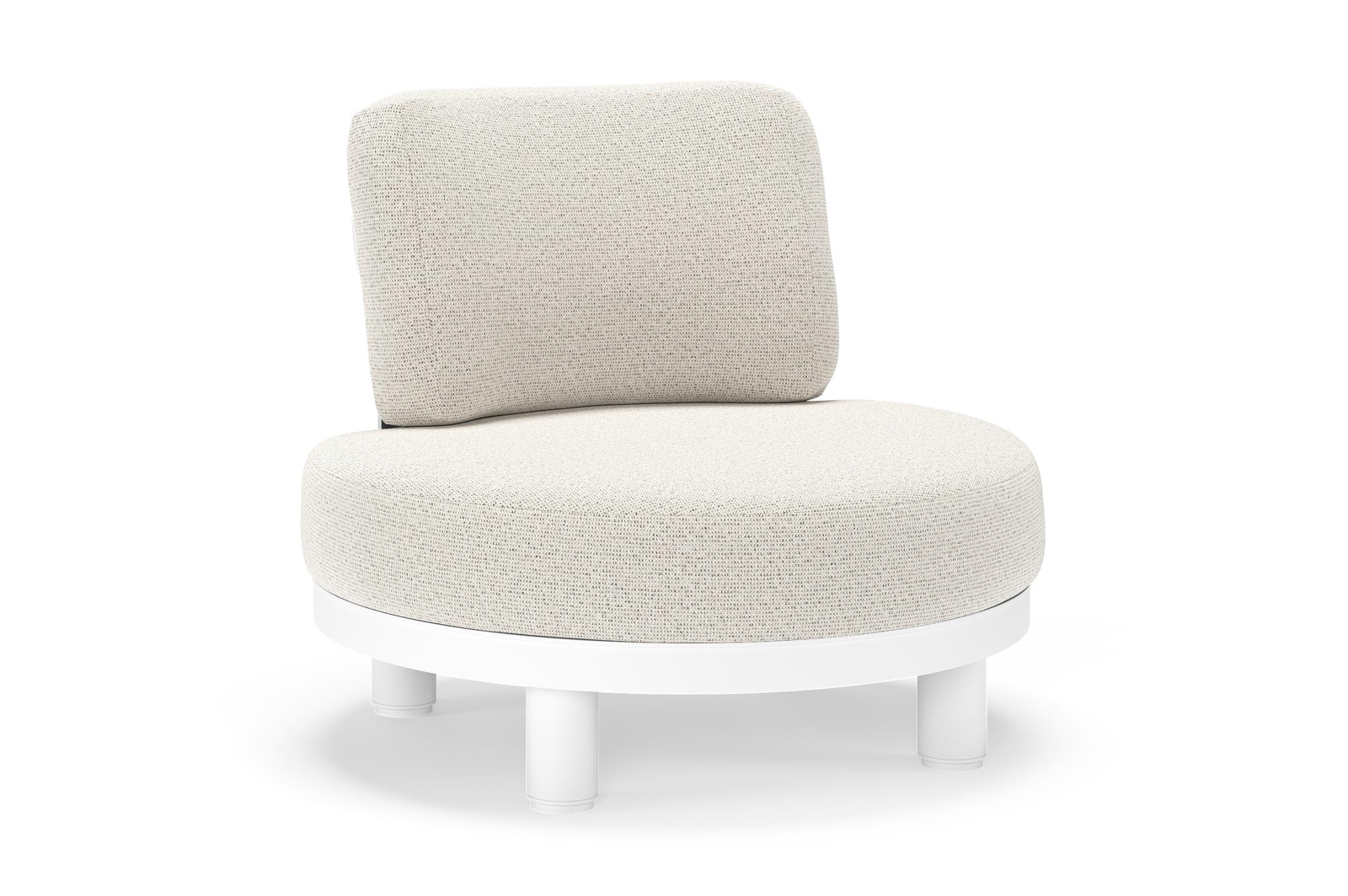 Donato loungestoel in wit aluminium met all weather solica Firenze Natural kussen