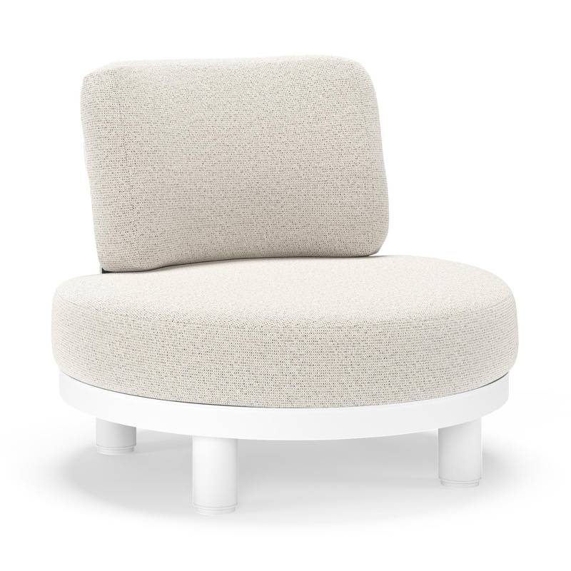 Donato loungestoel in wit aluminium met all weather solica Firenze Natural kussen