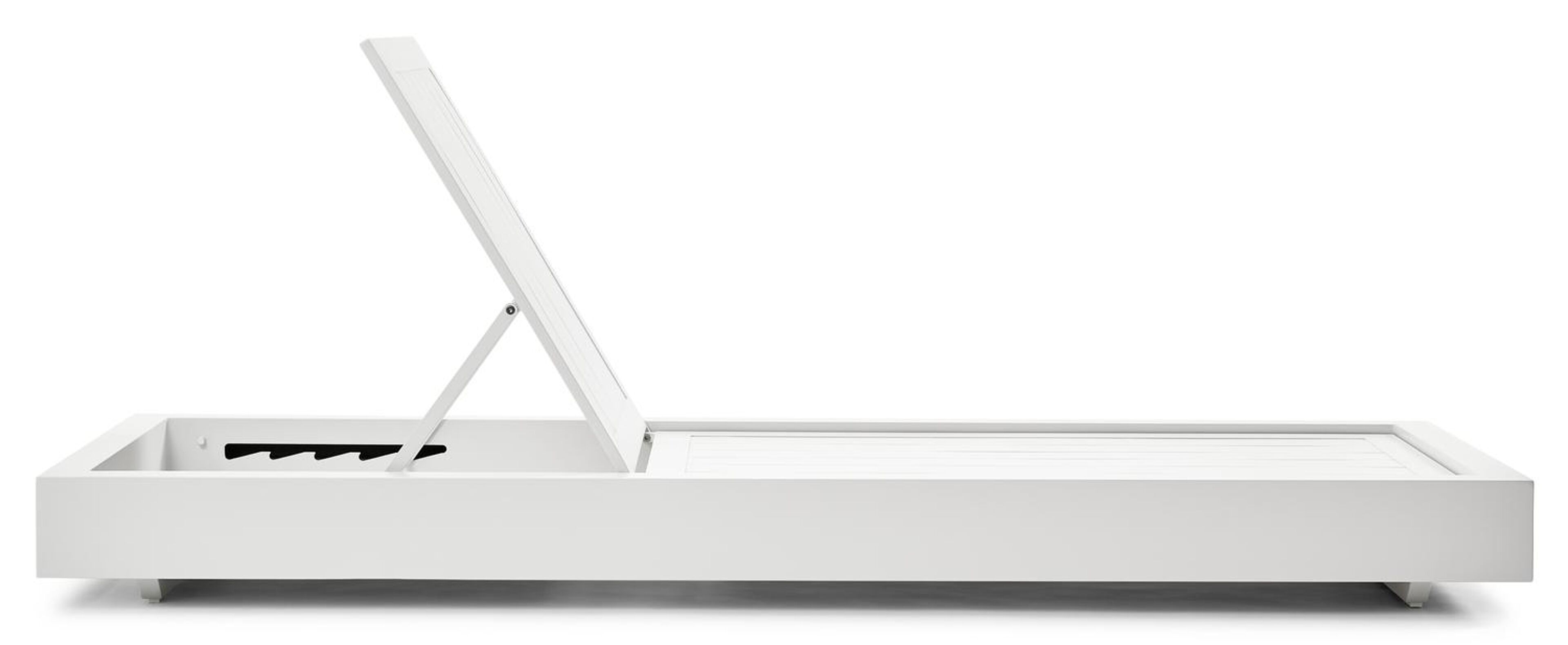 Chaise longue réglable Como en aluminium blanc avec all weather sunbrella® luxe natte grey chine coussin