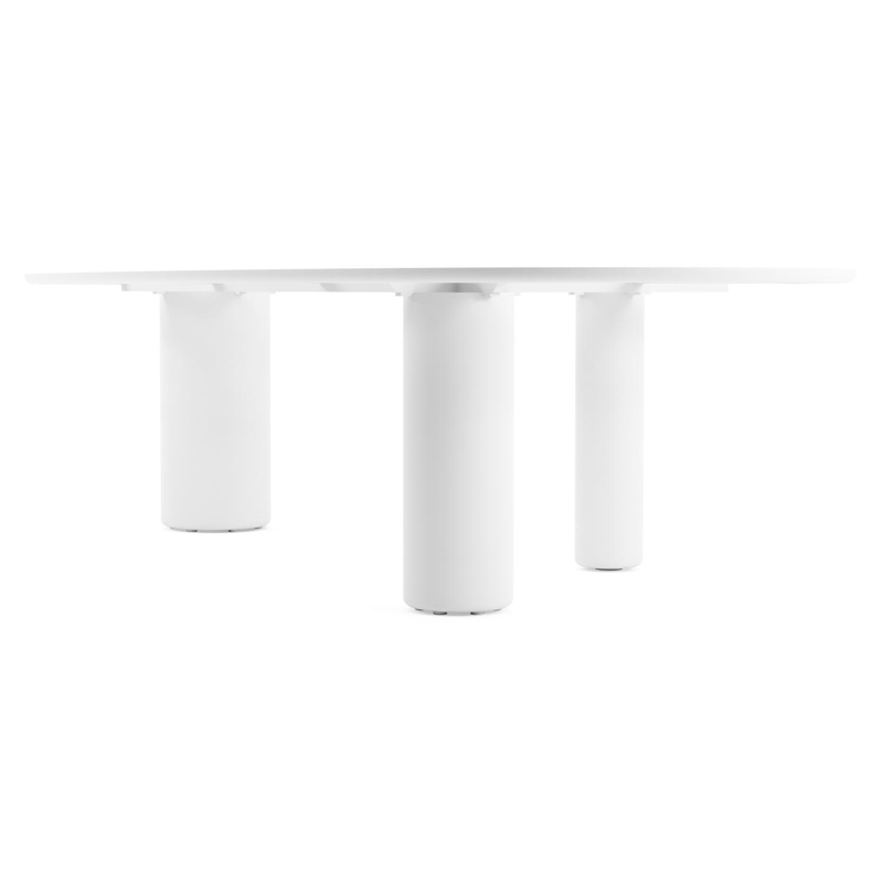 Amico tuintafel mango in wit aluminium en volkeramiek Shilin - L 320 x B 140 x H 73.5 cm