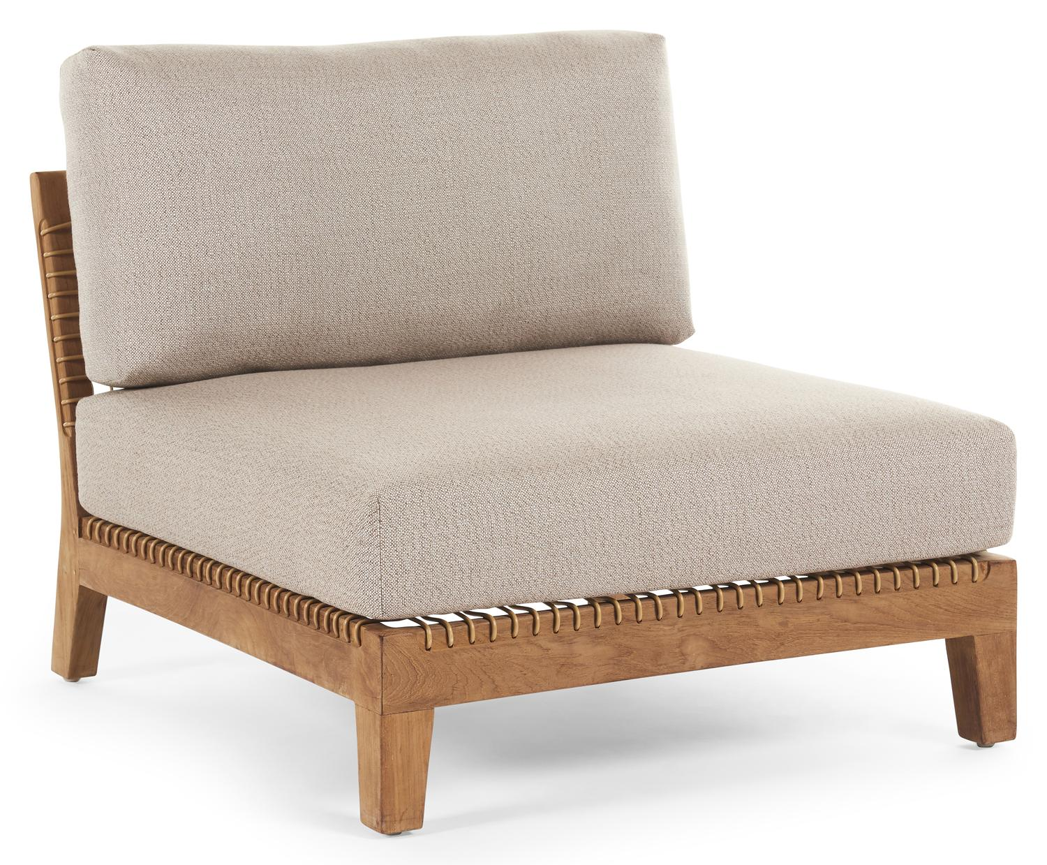 Cosito loungezetel 1-zit in  teak met savane coconut all weather sunbrella® luxe kussen