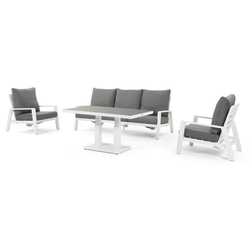 Cirello lounge 1-zit in wit aluminium