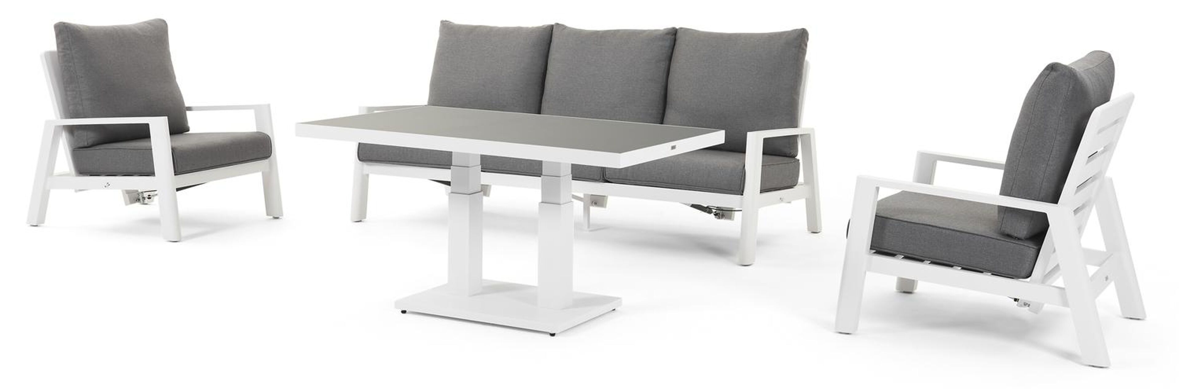 Cirello lounge 1-zit in wit aluminium