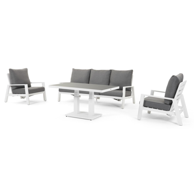 Cirello lounge 1-zit in wit aluminium