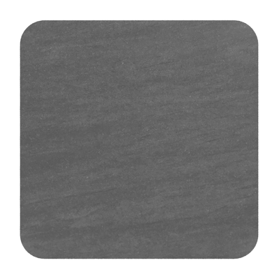 Table de jardin Orso rectangulaire arrondi en aluminium blanc et céramique pleine Basalt Black - Lg. 90 x Lrg. 90 x Haut. 74.5 cm