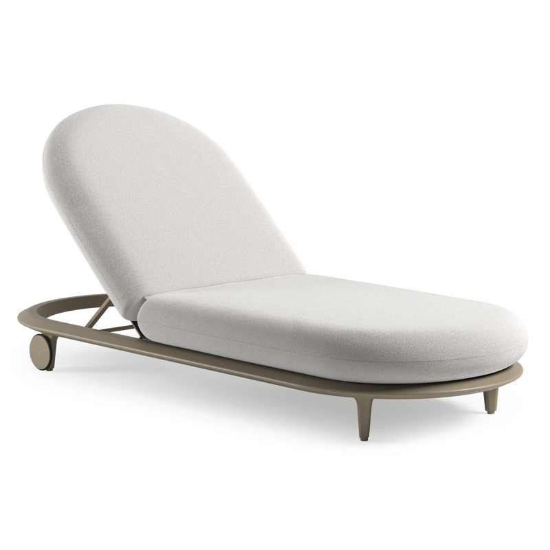 Bomero verstelbaar ligbed in beige aluminium met soul optik all weather solica