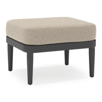Pouf Orso en aluminium noir et coussins en all weather cosytica Catania Beige