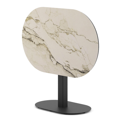 Teramo tuintafel bombo in zwart aluminium en volkeramiek Colorado Dunes - L 110 x B 70 x H 73.7 cm