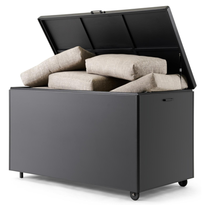 Kussenbox aluminium zwart B 164 x D 84 x H 99 cm