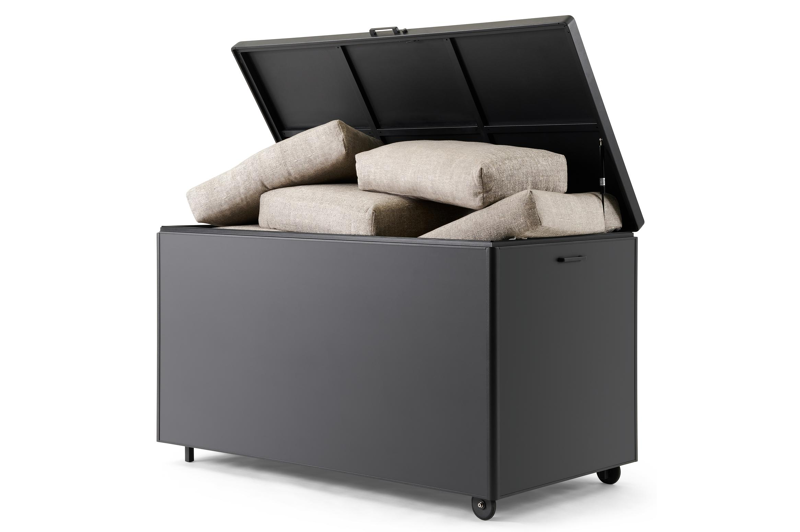 Kussenbox aluminium zwart B 164 x D 84 x H 99 cm