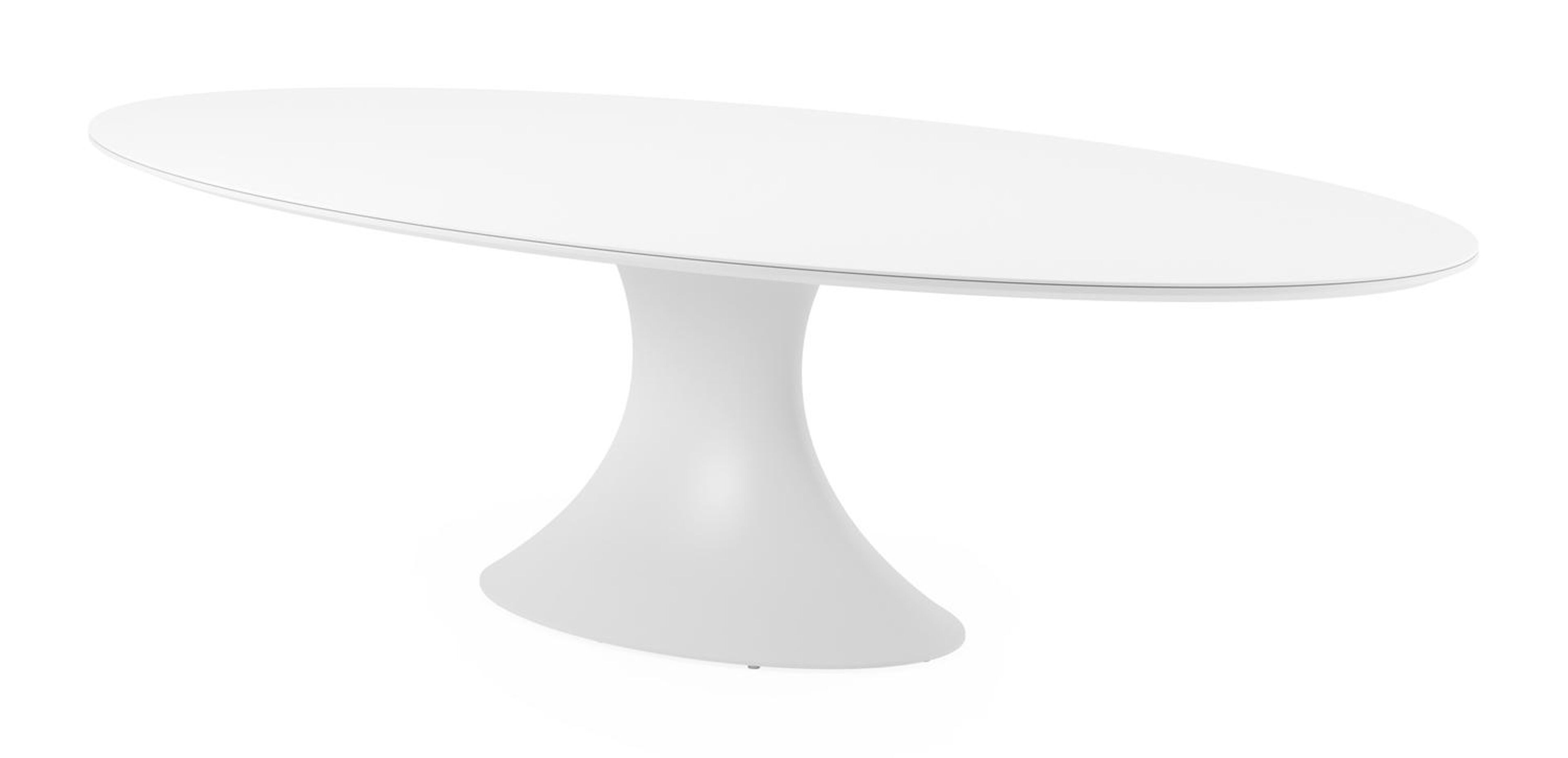 Fano tuintafel ovaal in wit aluminium en volkeramiek arctic white - L 290 x B 148 x H 75 cm