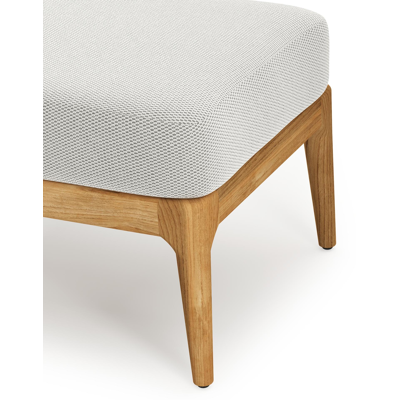 Pouf Orso en teck et coussins en all weather sunbrella® luxe Lopi Ash