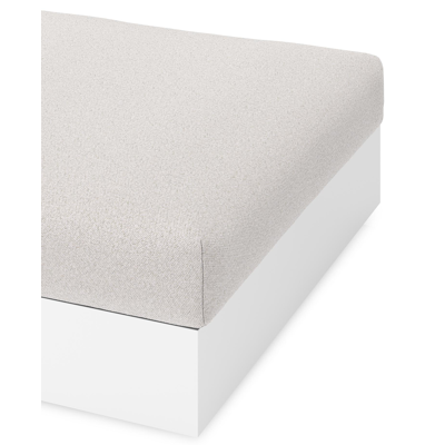 Pouf Como en aluminium blanc et coussins en all weather solica ego eggshell