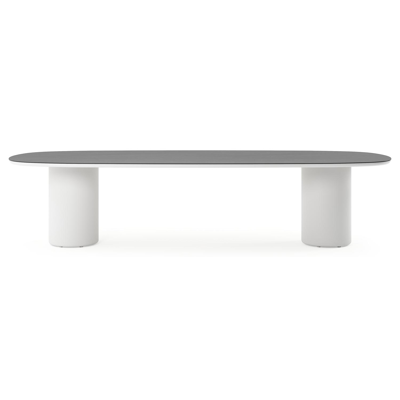 Amico tuintafel bombo in wit aluminium en volkeramiek Basalt Black - L 320 x B 130 x H 73.5 cm