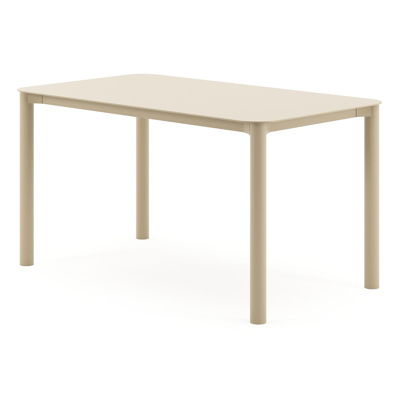 Orso tuintafel rechthoekig afgerond in beige aluminium - L 140 x B 80 x H 74.5 cm