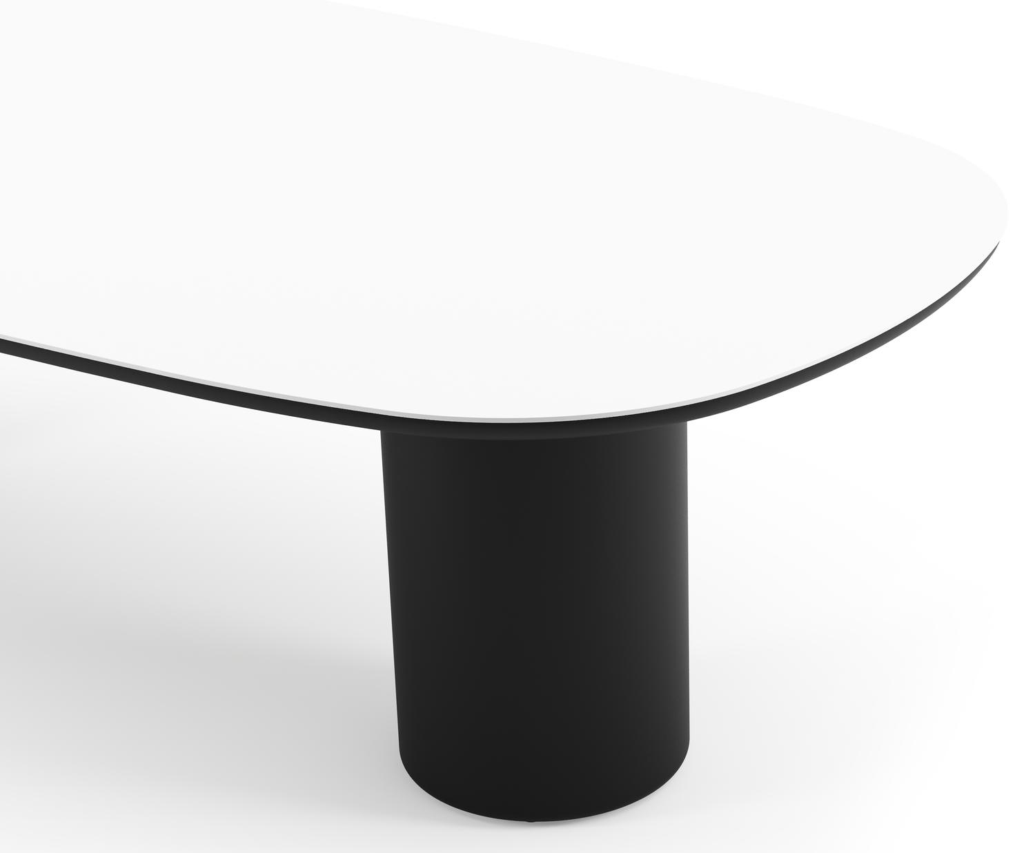 Amico tuintafel bombo in zwart aluminium en volkeramiek Arctic White - L 270 x B 125 x H 73.5 cm