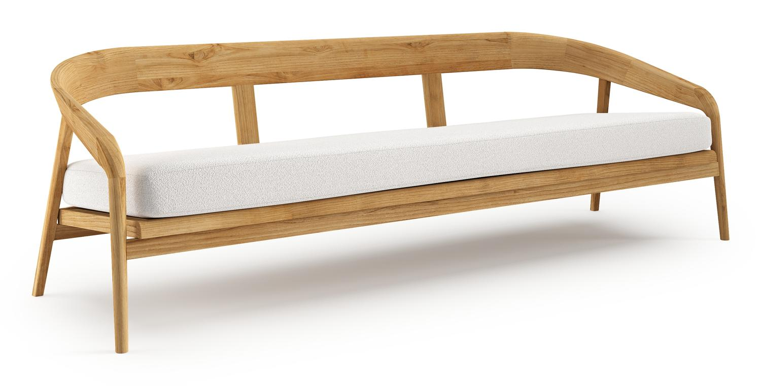 Lacrima loungebank in teak met soul optik all weather Solica kussen