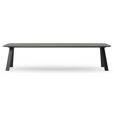 Table de jardin Cesano en aluminium noir et céramique pleine calatorao - Lg 315 x Larg. 115 x H 75 cm