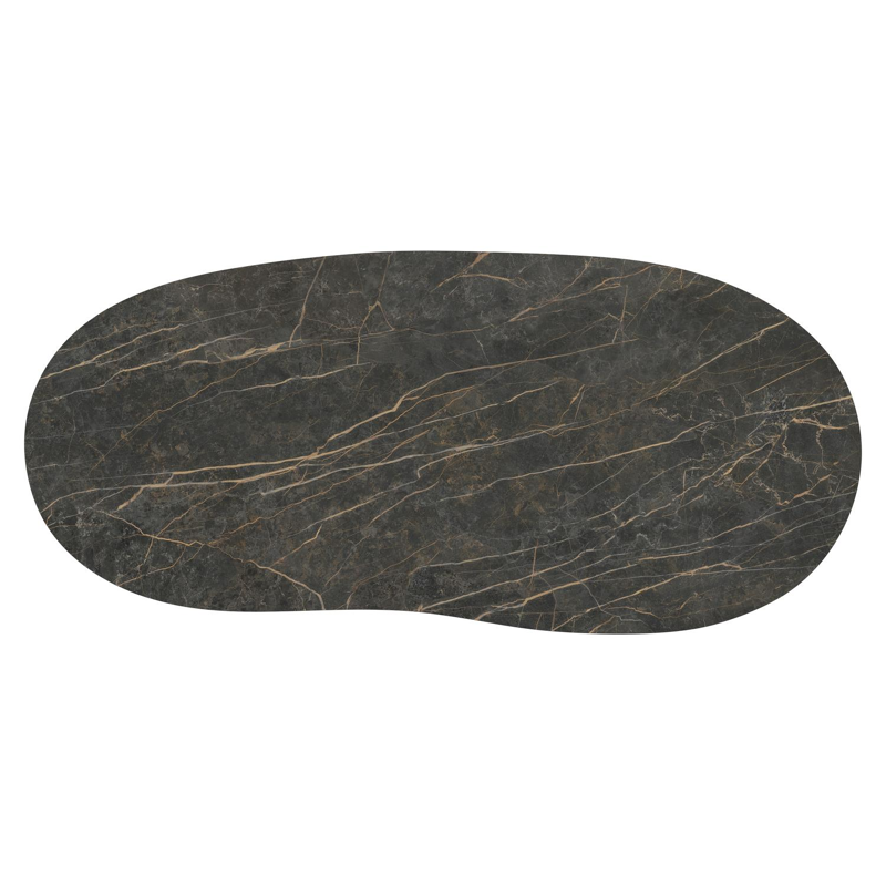 Amico tuintafel organisch in wit aluminium en volkeramiek Black Obsession - L 240 x B 110 x H 73.5 cm