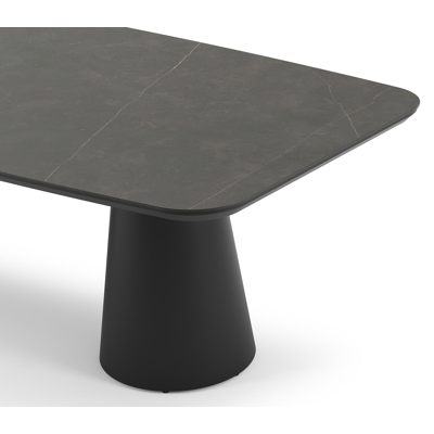 Donato tuintafel in zwart aluminium en volkeramiek calatorao - L 255 x B 115 x H 74 cm