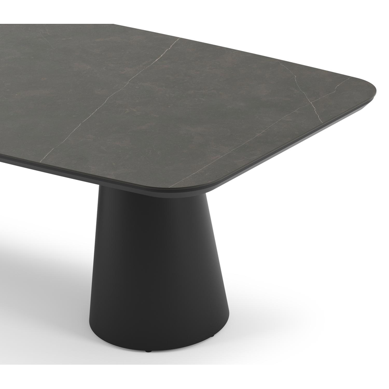 Table de jardin Donato en aluminium noir et céramique pleine calatorao - Lg 255 x Larg. 115 x H 74 cm