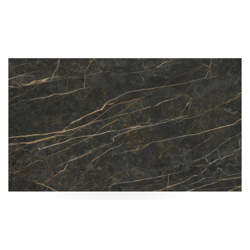 Cirello pop-up loungetafel rechthoekig in wit aluminium en volkeramiek Black Obsession - L 140 x B 80 x H 71 cm