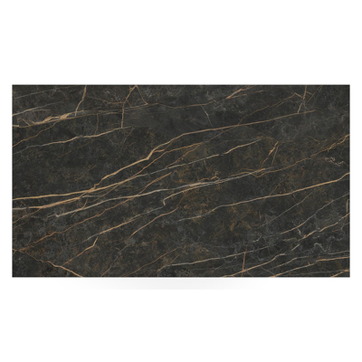 Cirello pop-up loungetafel rechthoekig in wit aluminium en volkeramiek Black Obsession - L 140 x B 80 x H 71 cm