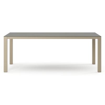 Como tuintafel rechthoekig in beige aluminium en volkeramiek Calatorao - L 200 x B 100 x H 73 cm