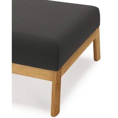 Amaro poef in teak met natte sooty all weather sunbrella® luxe kussen