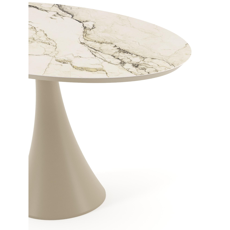 Fano tuintafel ovaal in beige aluminium en volkeramiek Colorado Dunes - L 140 x B 80 x H 74.5 cm