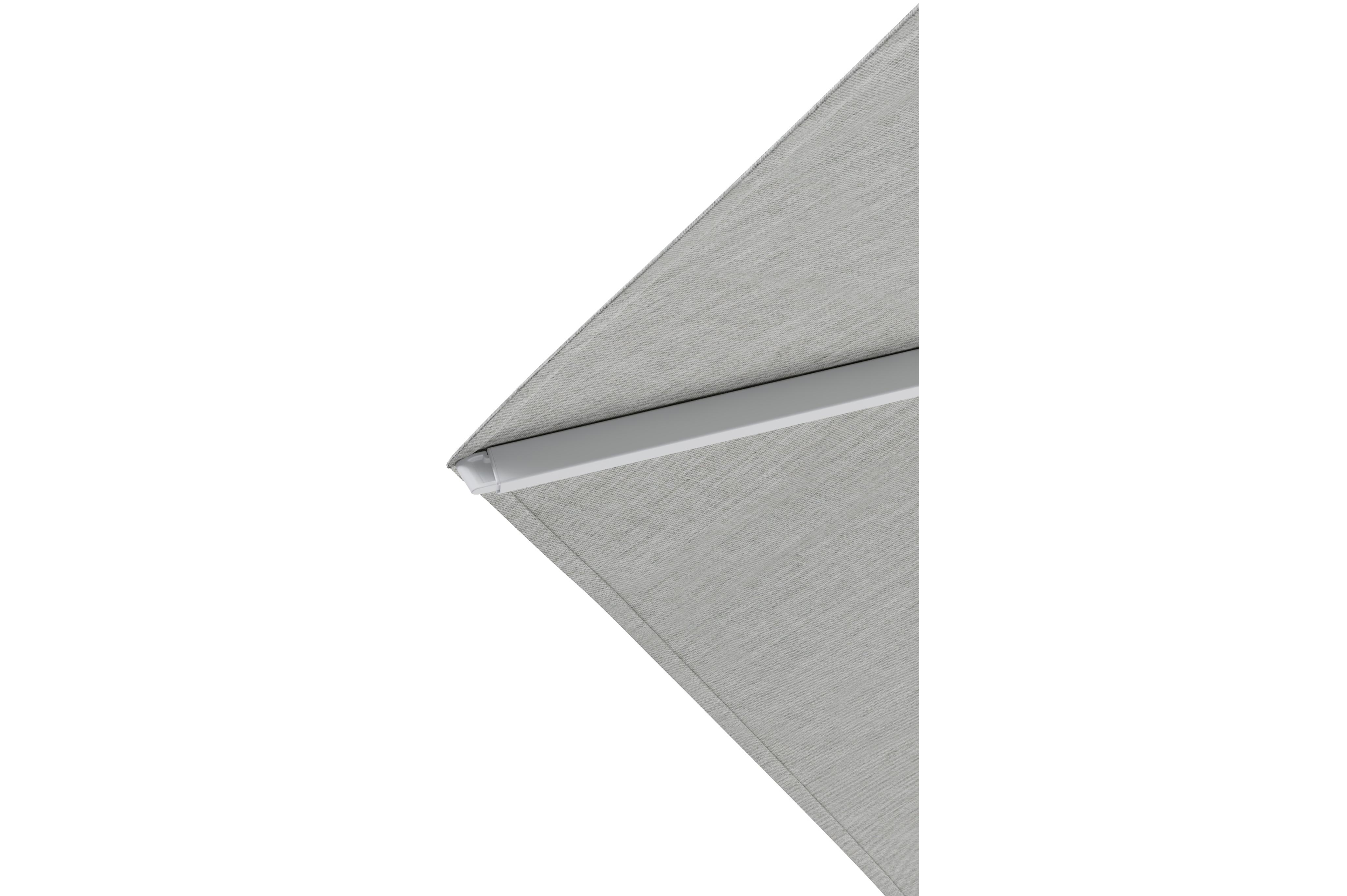 Solino staanparasol in wit aluminium met grijs all weather sunbrella® premium parasoldoek - Dia. 400 cm (zonder voet)