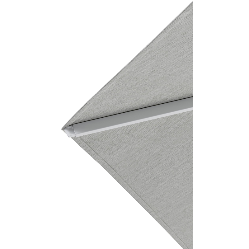 Solino staanparasol in wit aluminium met grijs all weather sunbrella® premium parasoldoek - Dia. 400 cm (zonder voet)